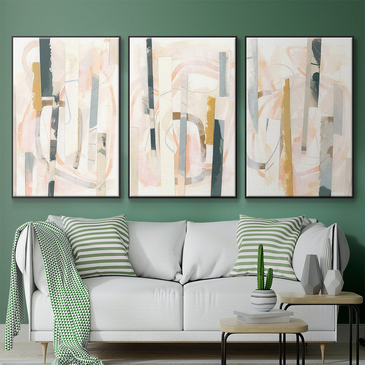 Melon Litmus I - Floater Framed Canvas Set