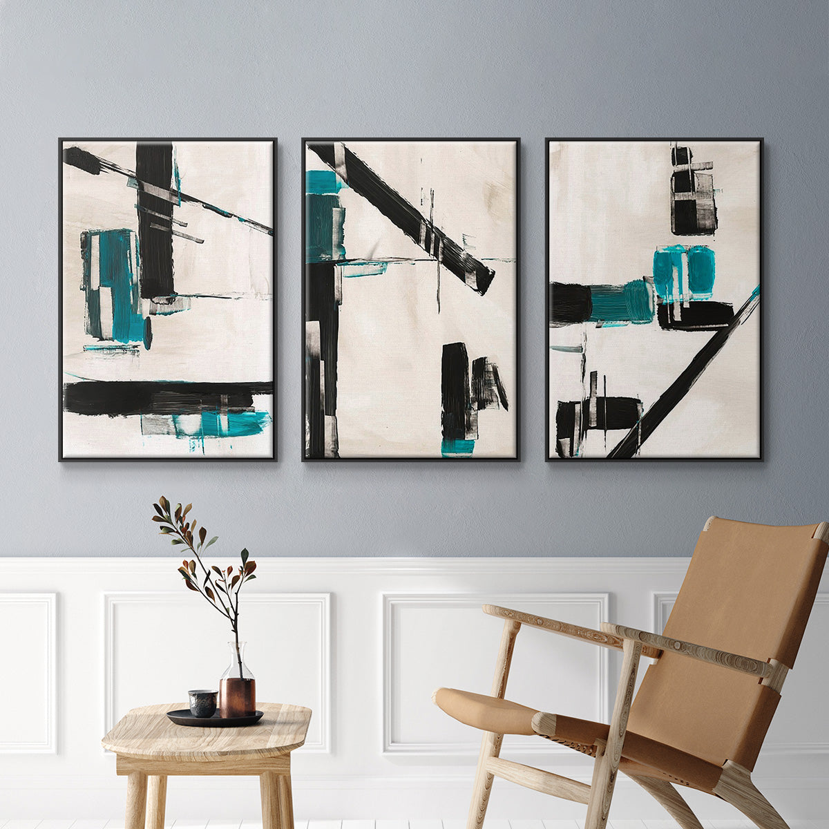 Geometry Notes I - Floater Framed Canvas Set