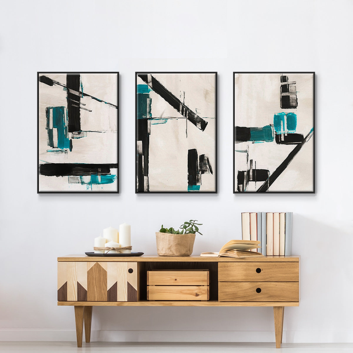 Geometry Notes I - Floater Framed Canvas Set