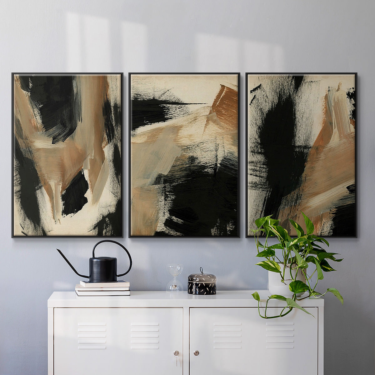 Baked Paintstrokes I - Floater Framed Canvas Set