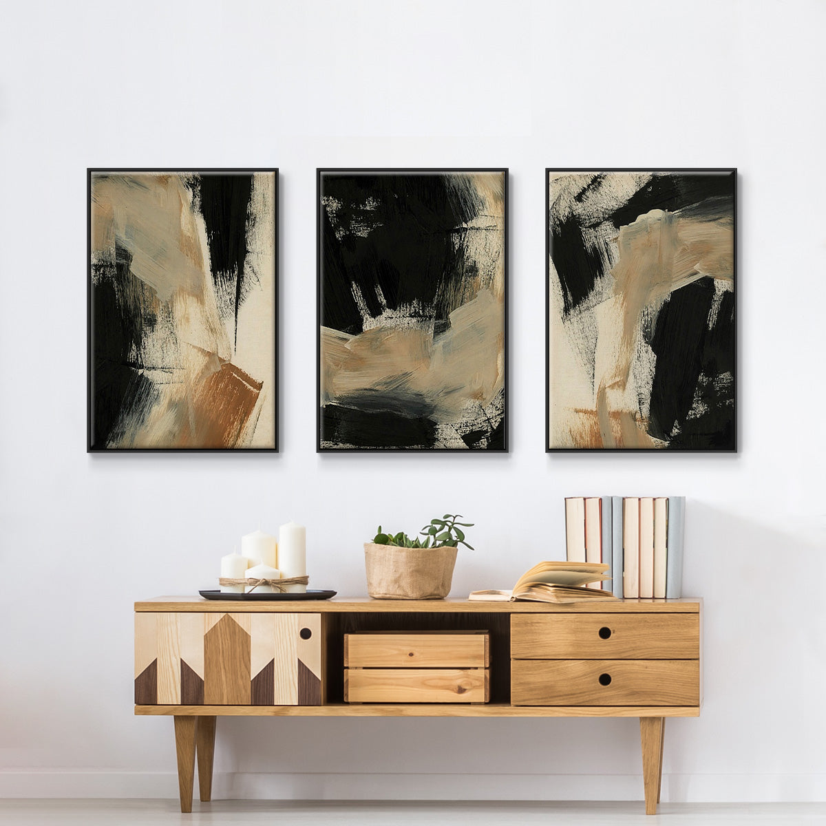 Baked Paintstrokes IV - Floater Framed Canvas Set