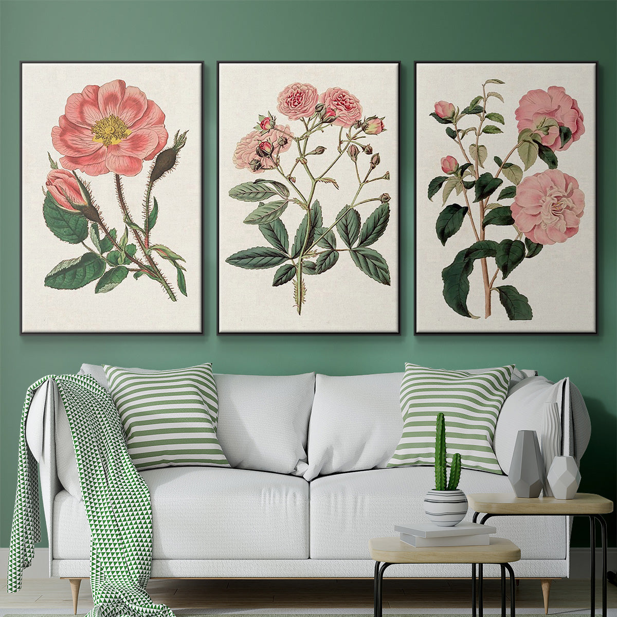 Pink Floral Mix IV - Floater Framed Canvas Set