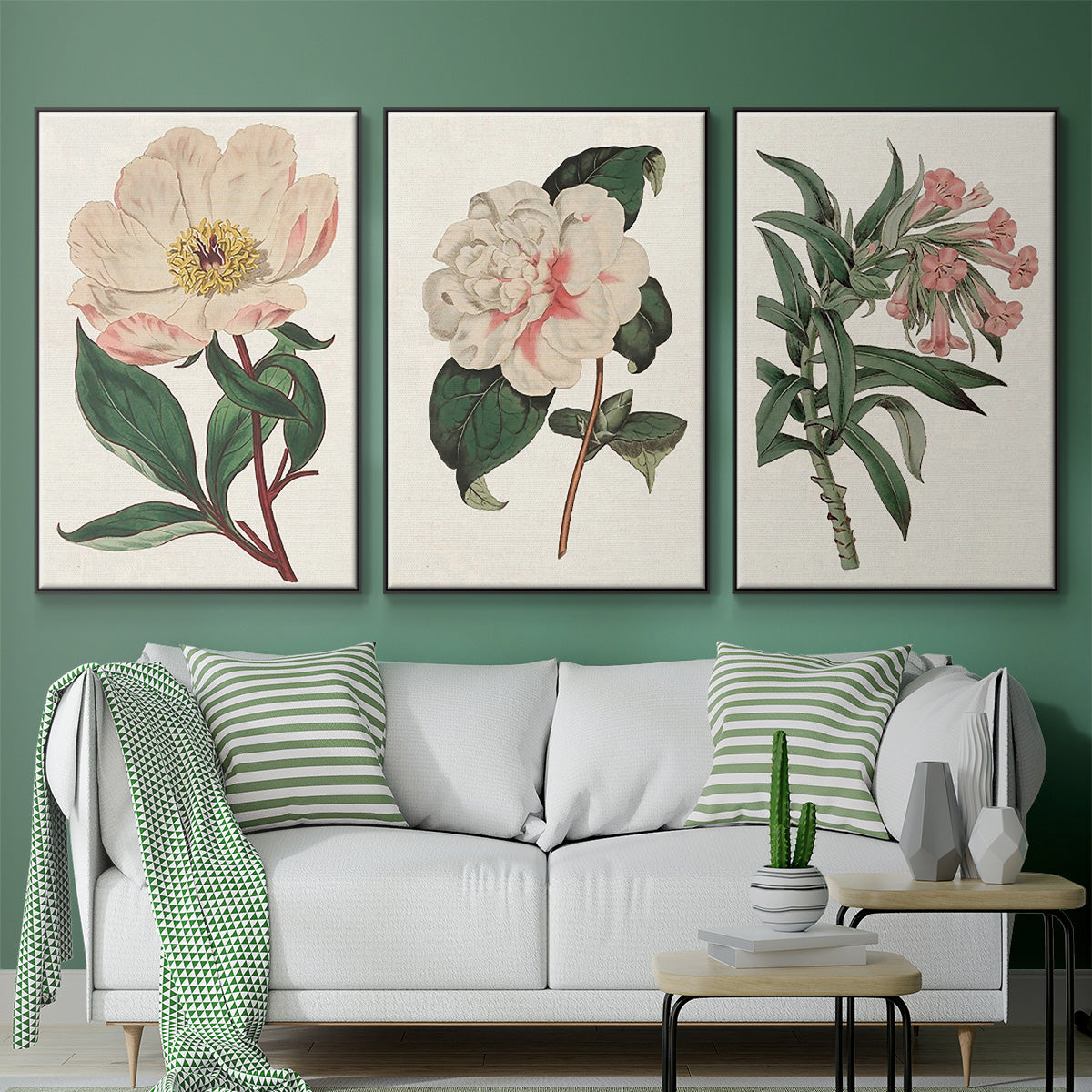 Pink Floral Mix VI - Floater Framed Canvas Set