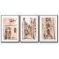 Blush Architecture Study IV - Floater Framed Canvas Set