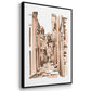 Blush Architecture Study IV - Floater Framed Canvas Set