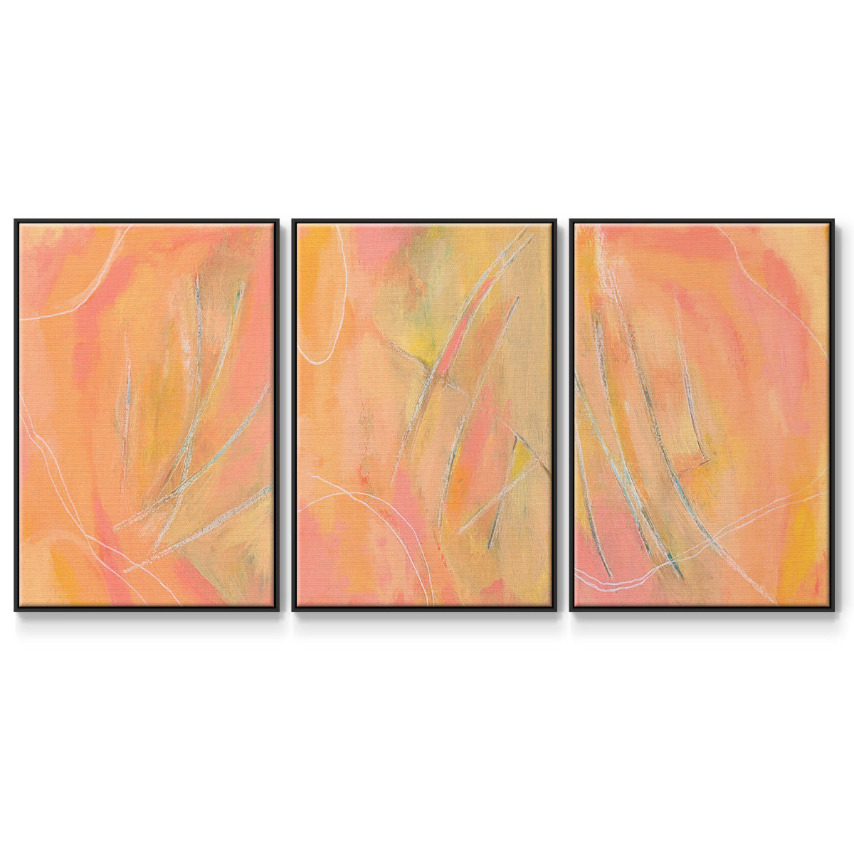 Peach Bliss I - Floater Framed Canvas Set