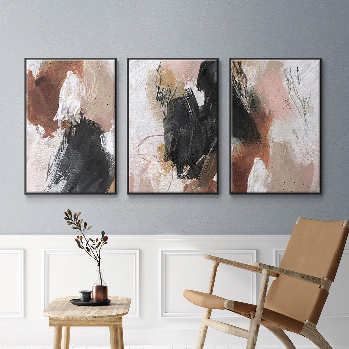 Unbleached Neutrals I - Floater Framed Canvas Set
