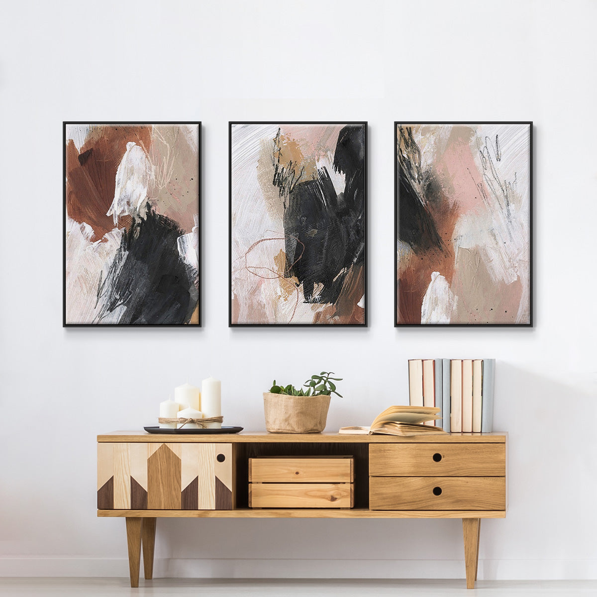 Unbleached Neutrals I - Floater Framed Canvas Set