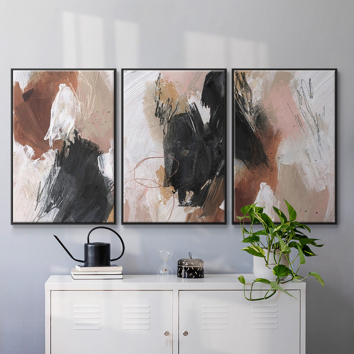 Unbleached Neutrals I - Floater Framed Canvas Set