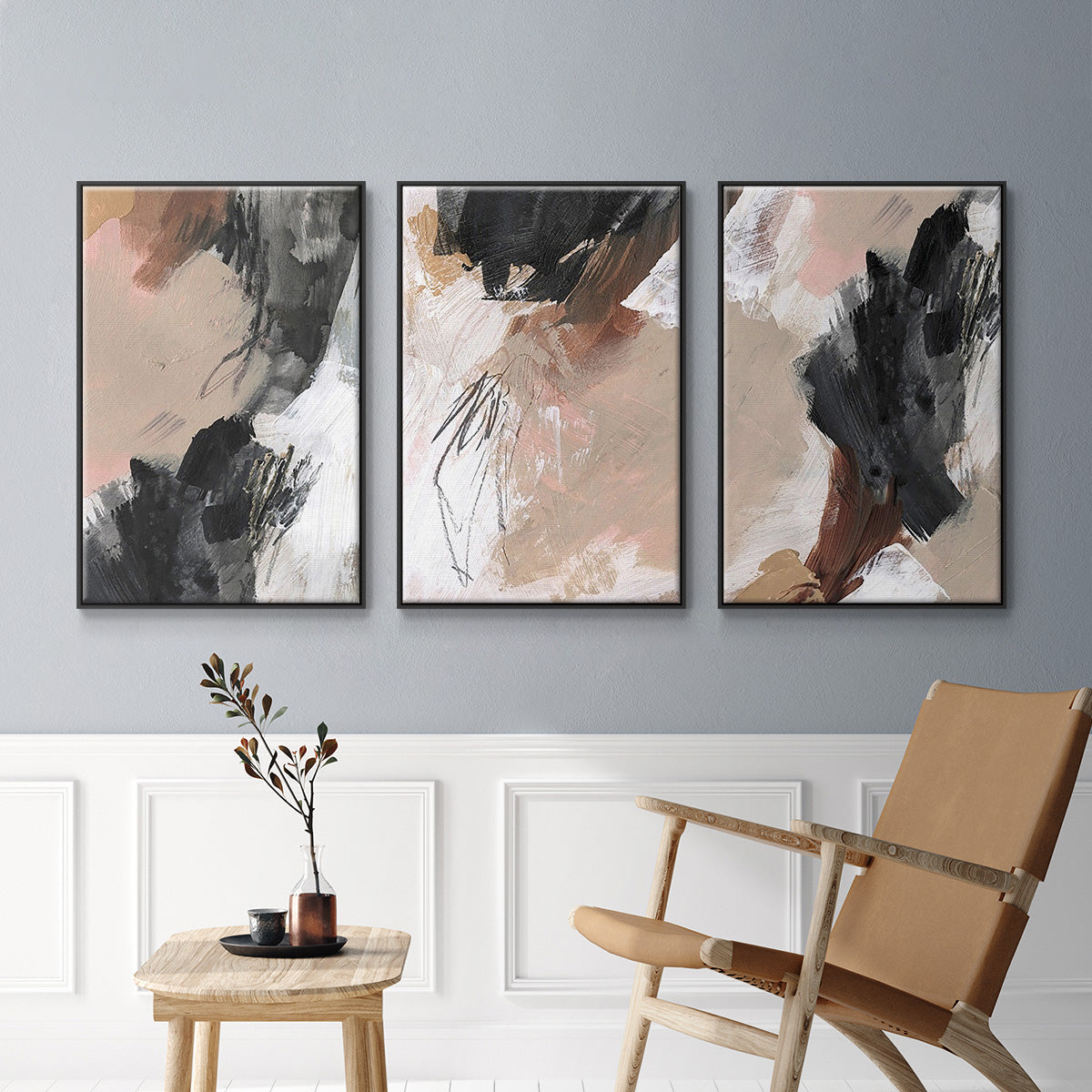 Unbleached Neutrals IV - Floater Framed Canvas Set