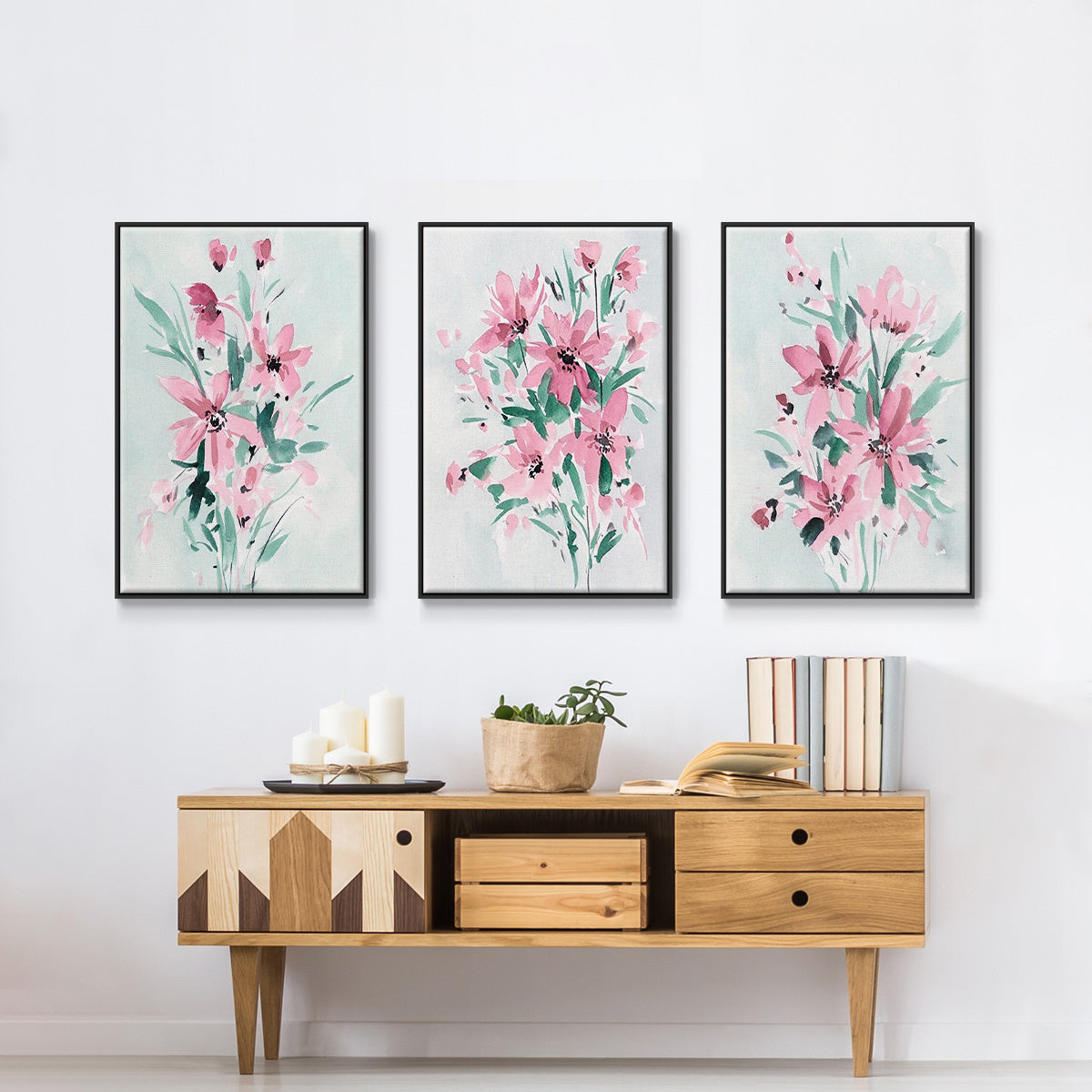 Posy Blooms I - Floater Framed Canvas Set