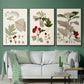 Leaves & Berries I - Floater Framed Canvas Set