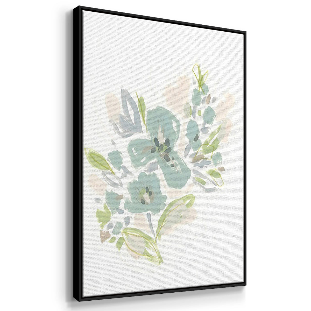 Seafoam Petals I - Floater Framed Canvas Set