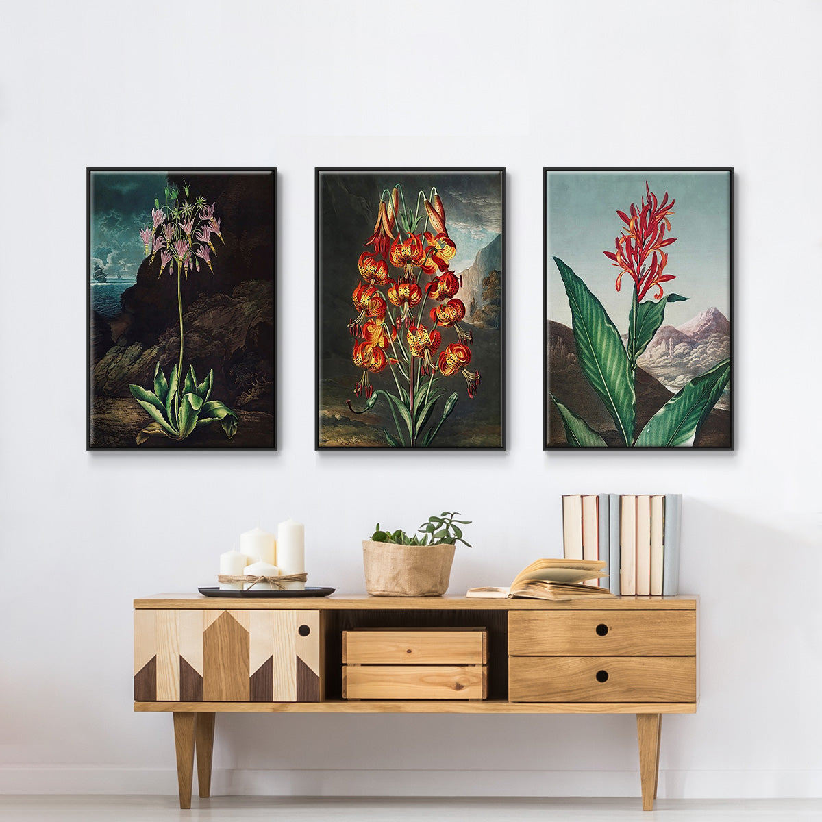 Temple of Flora I - Floater Framed Canvas Set
