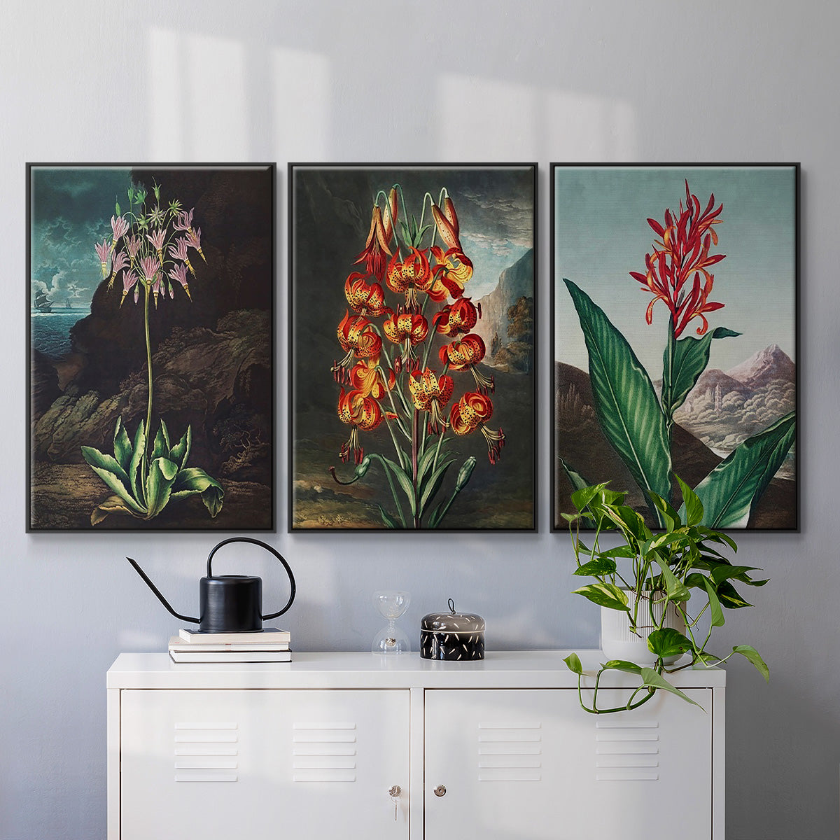 Temple of Flora I - Floater Framed Canvas Set