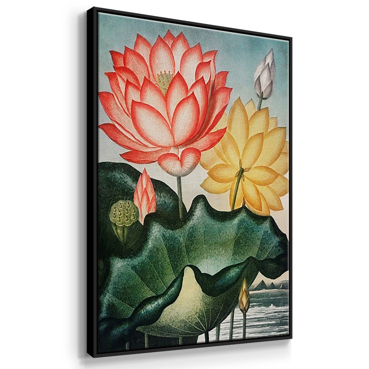 Temple of Flora IV - Floater Framed Canvas Set