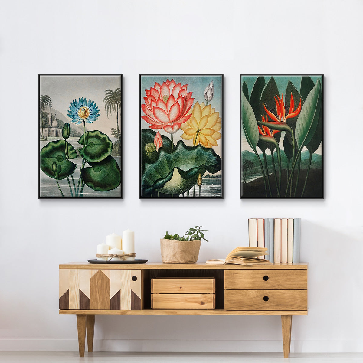 Temple of Flora IV - Floater Framed Canvas Set