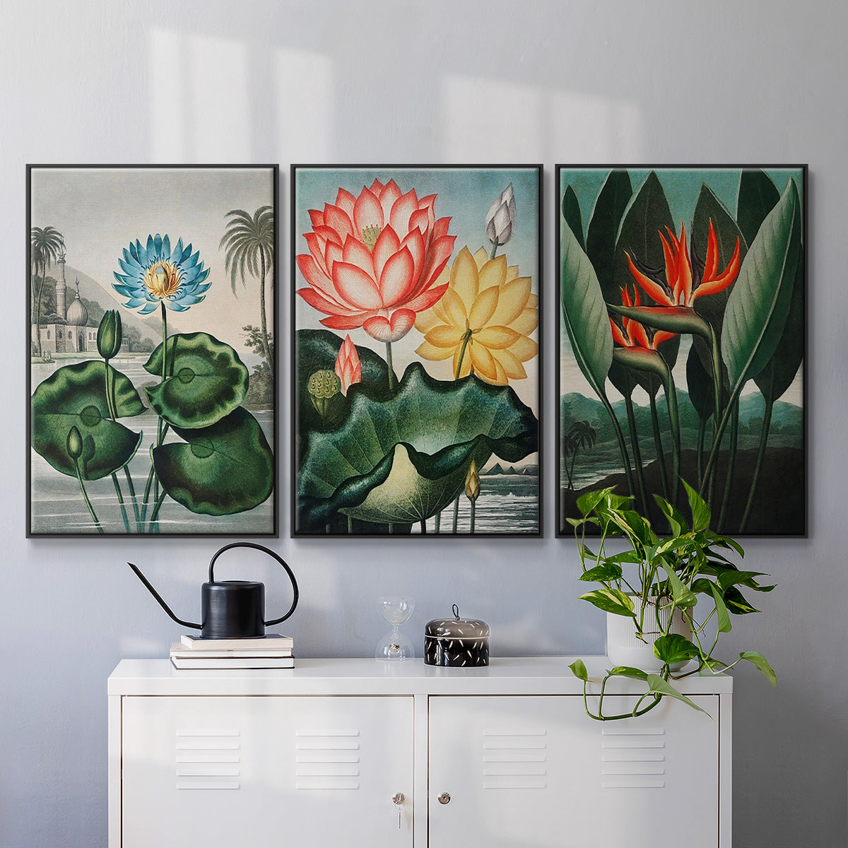 Temple of Flora IV - Floater Framed Canvas Set