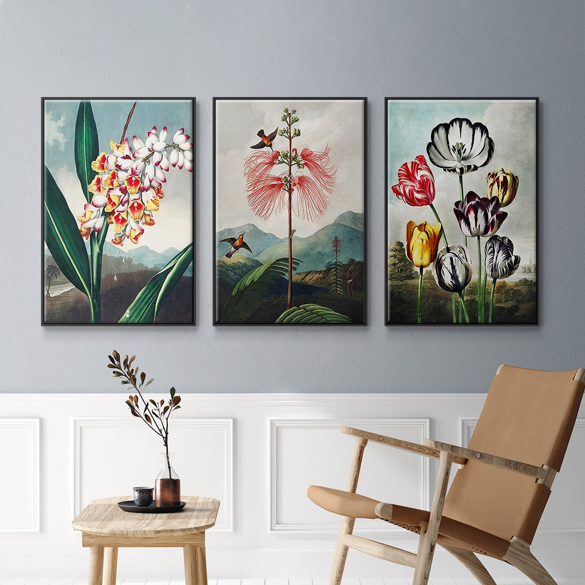 Temple of Flora VI - Floater Framed Canvas Set