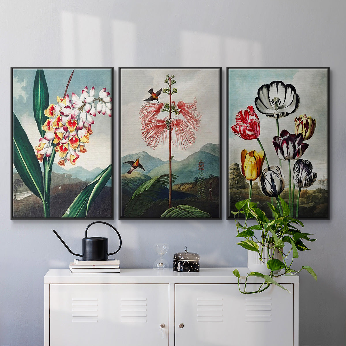 Temple of Flora VI - Floater Framed Canvas Set