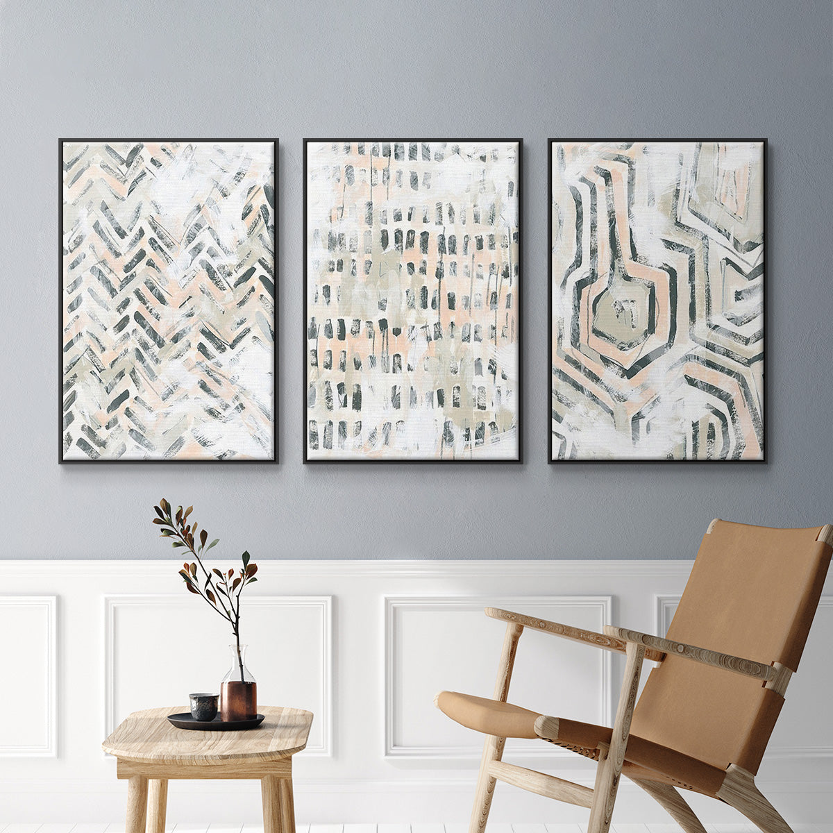 Sand Glyphs I - Floater Framed Canvas Set