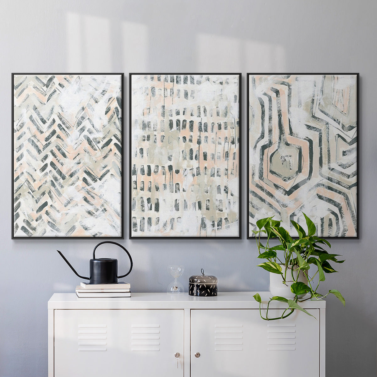 Sand Glyphs I - Floater Framed Canvas Set
