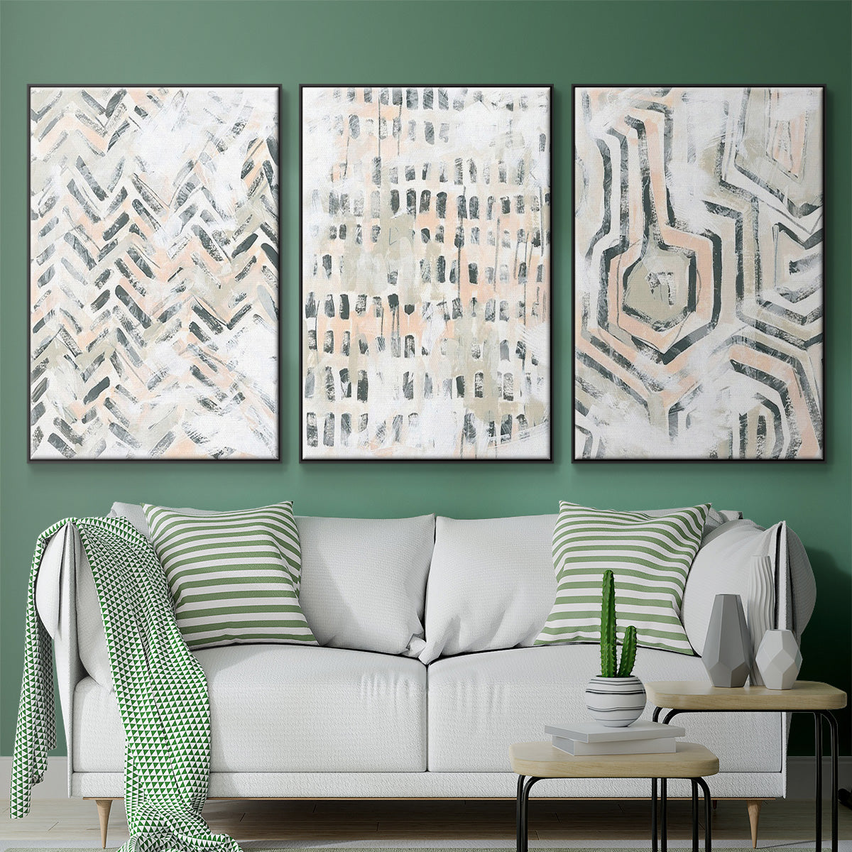 Sand Glyphs I - Floater Framed Canvas Set