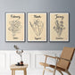 Birth Month I - Floater Framed Canvas Set