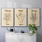 Birth Month I - Floater Framed Canvas Set