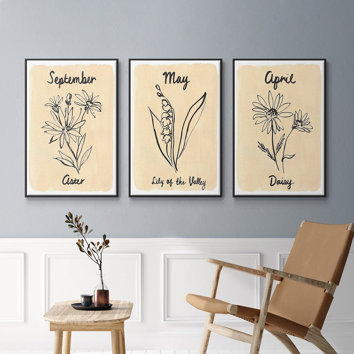 Birth Month IV - Floater Framed Canvas Set