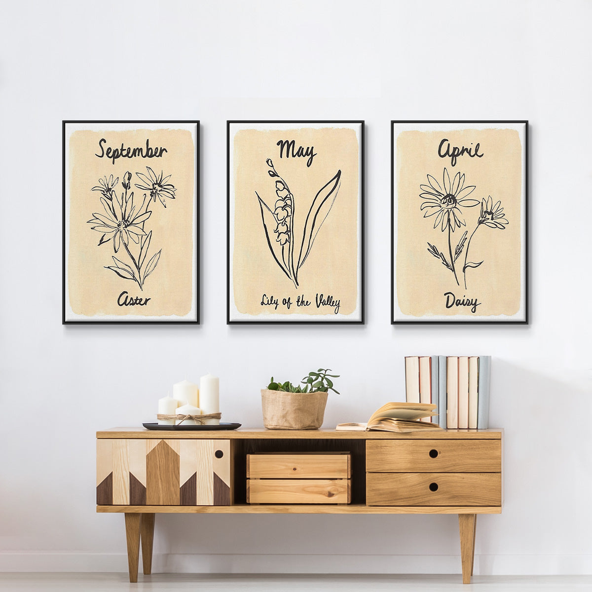 Birth Month IV - Floater Framed Canvas Set