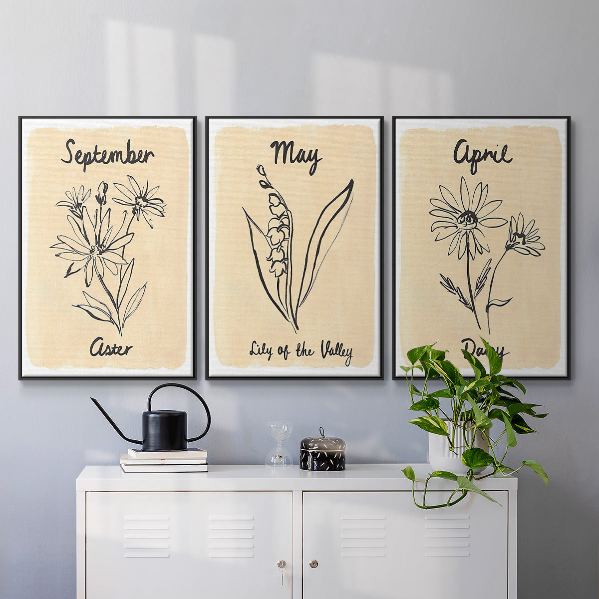 Birth Month IV - Floater Framed Canvas Set