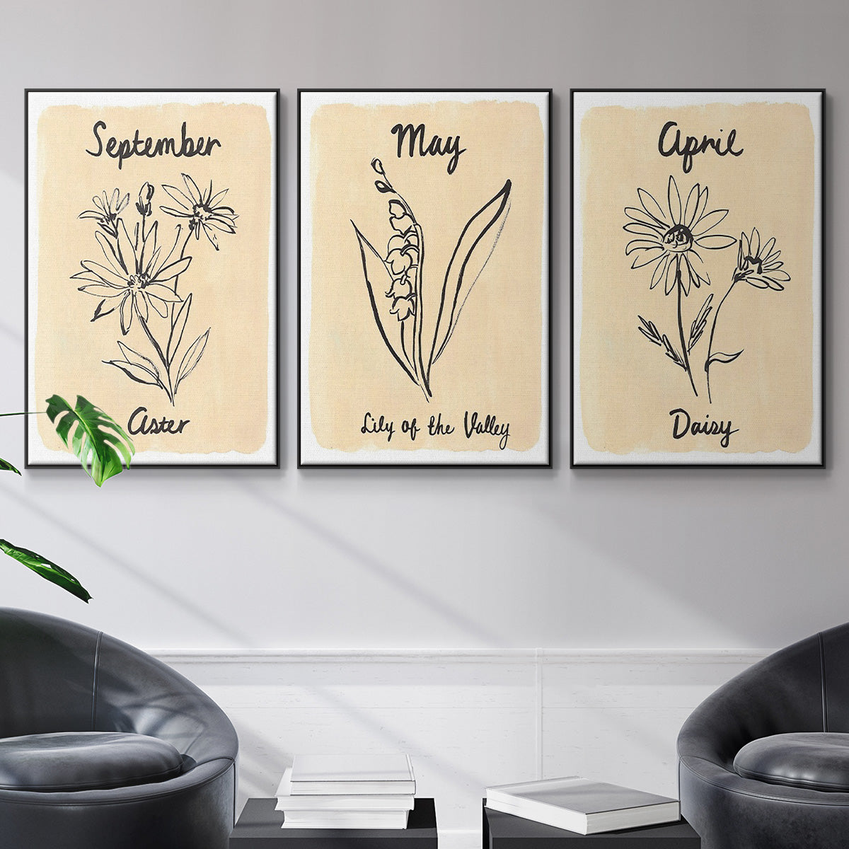 Birth Month IV - Floater Framed Canvas Set