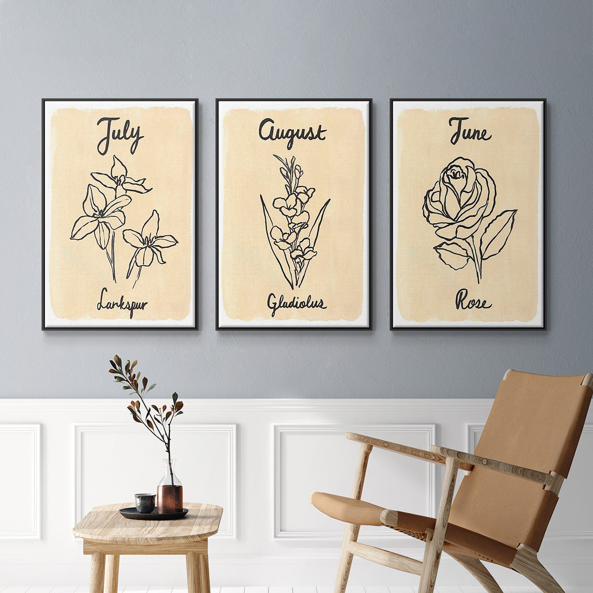 Birth Month VI - Floater Framed Canvas Set