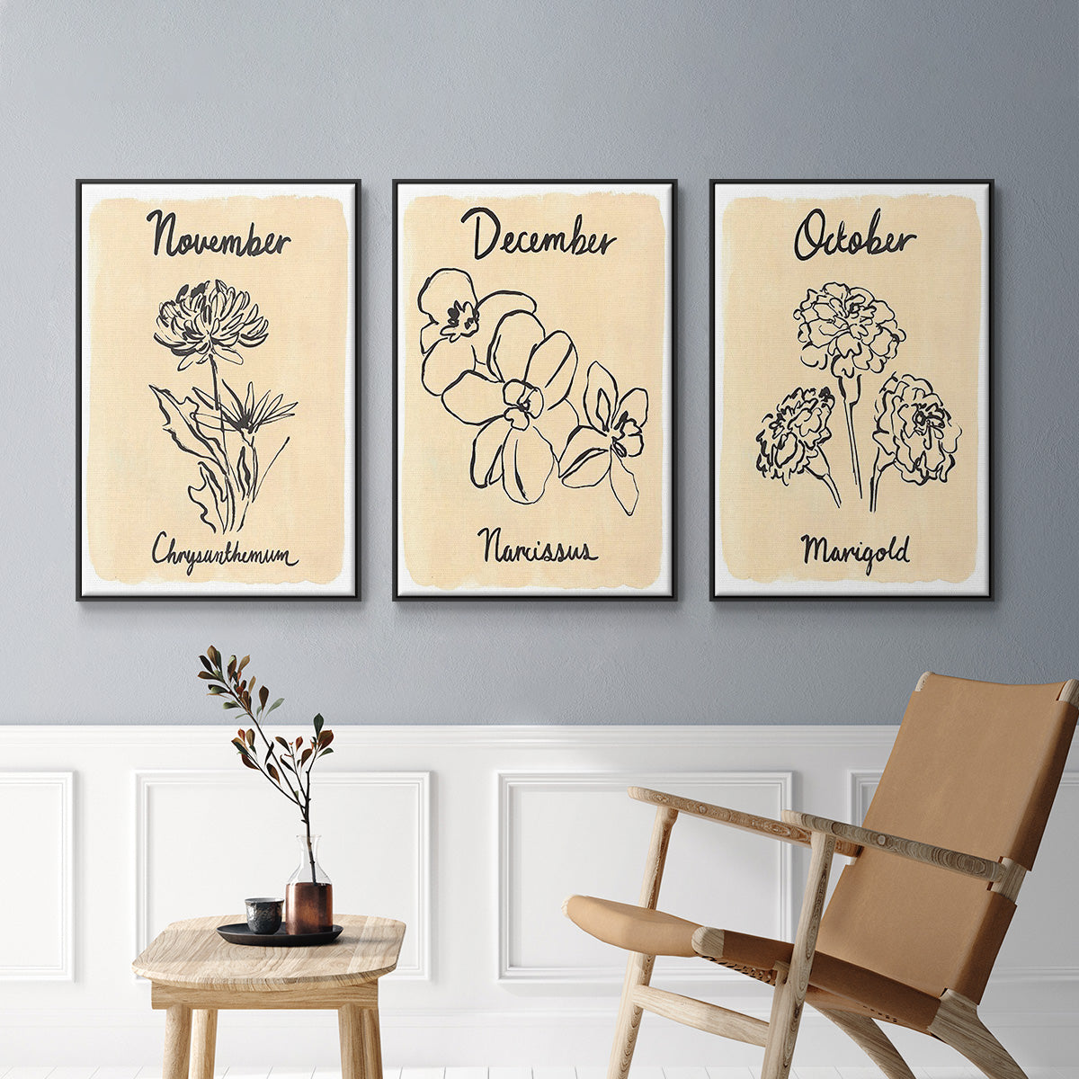 Birth Month X - Floater Framed Canvas Set