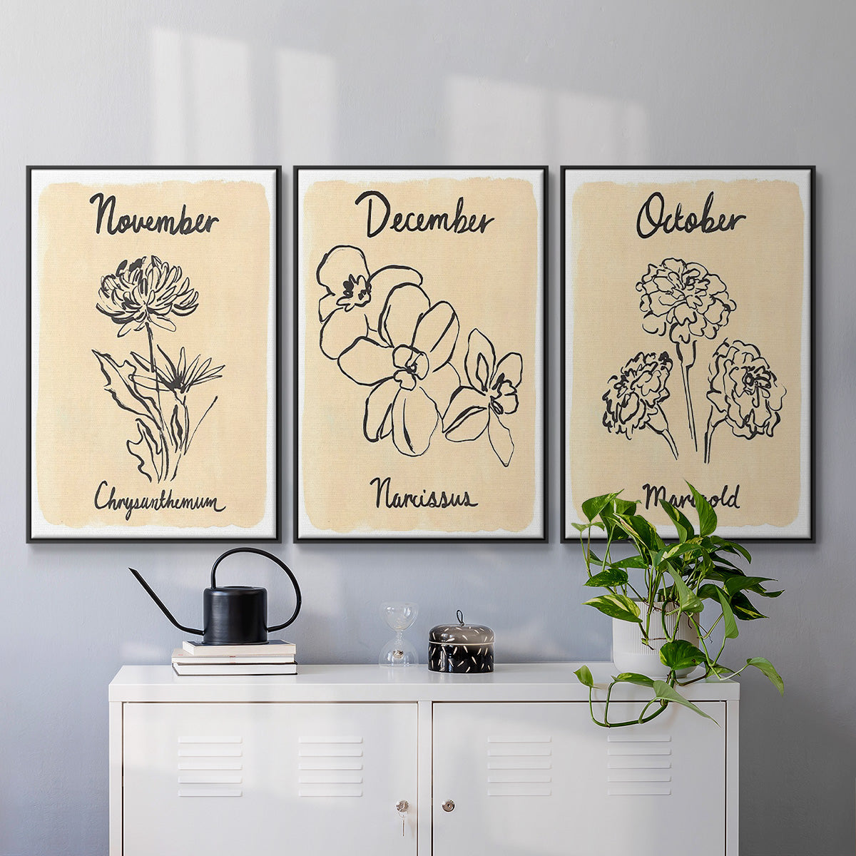 Birth Month X - Floater Framed Canvas Set