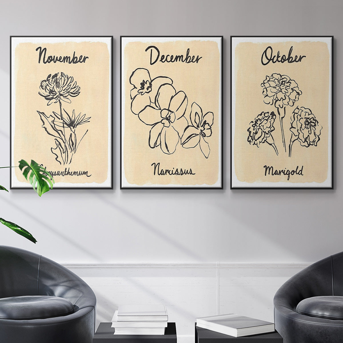 Birth Month X - Floater Framed Canvas Set