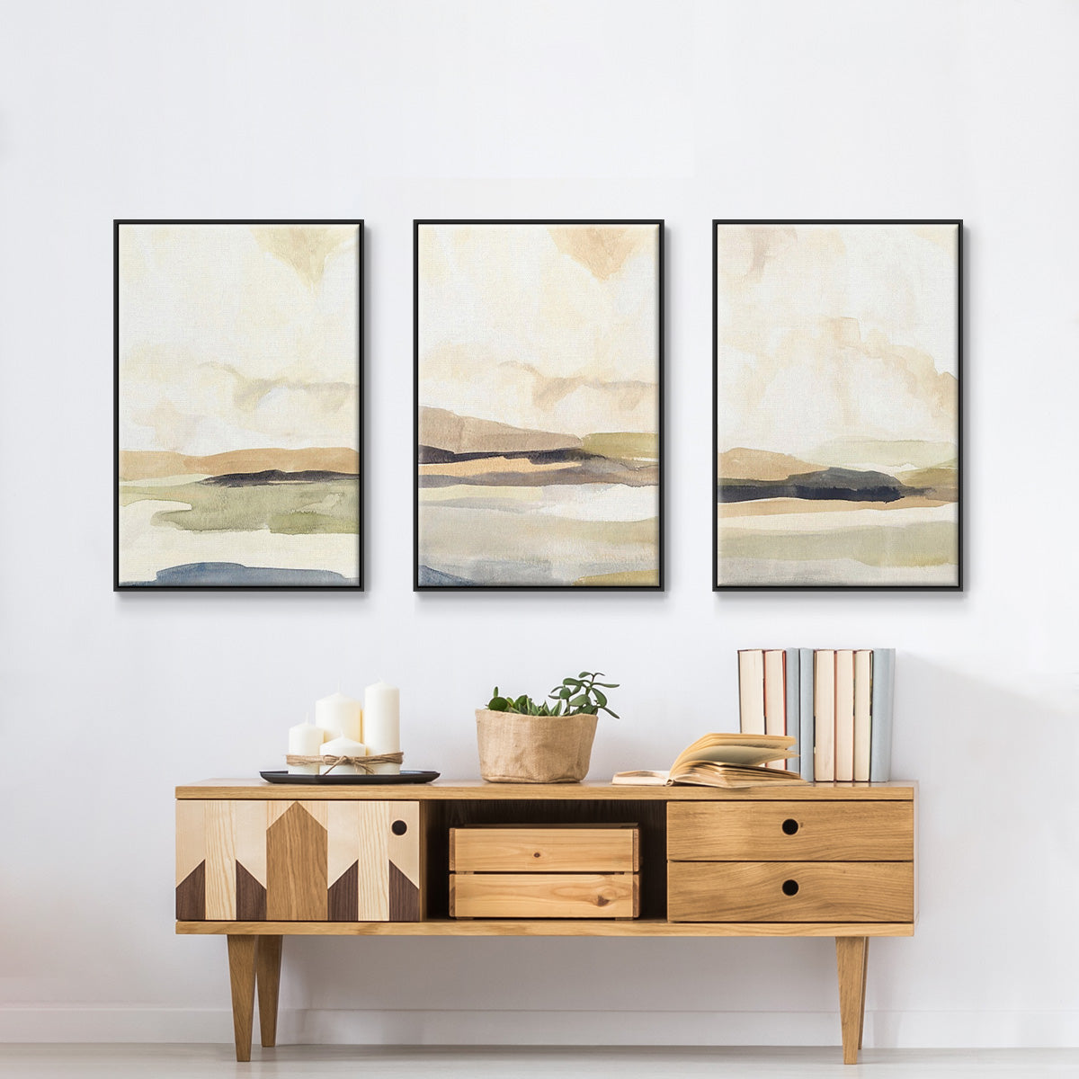 Slate Movement I - Floater Framed Canvas Set