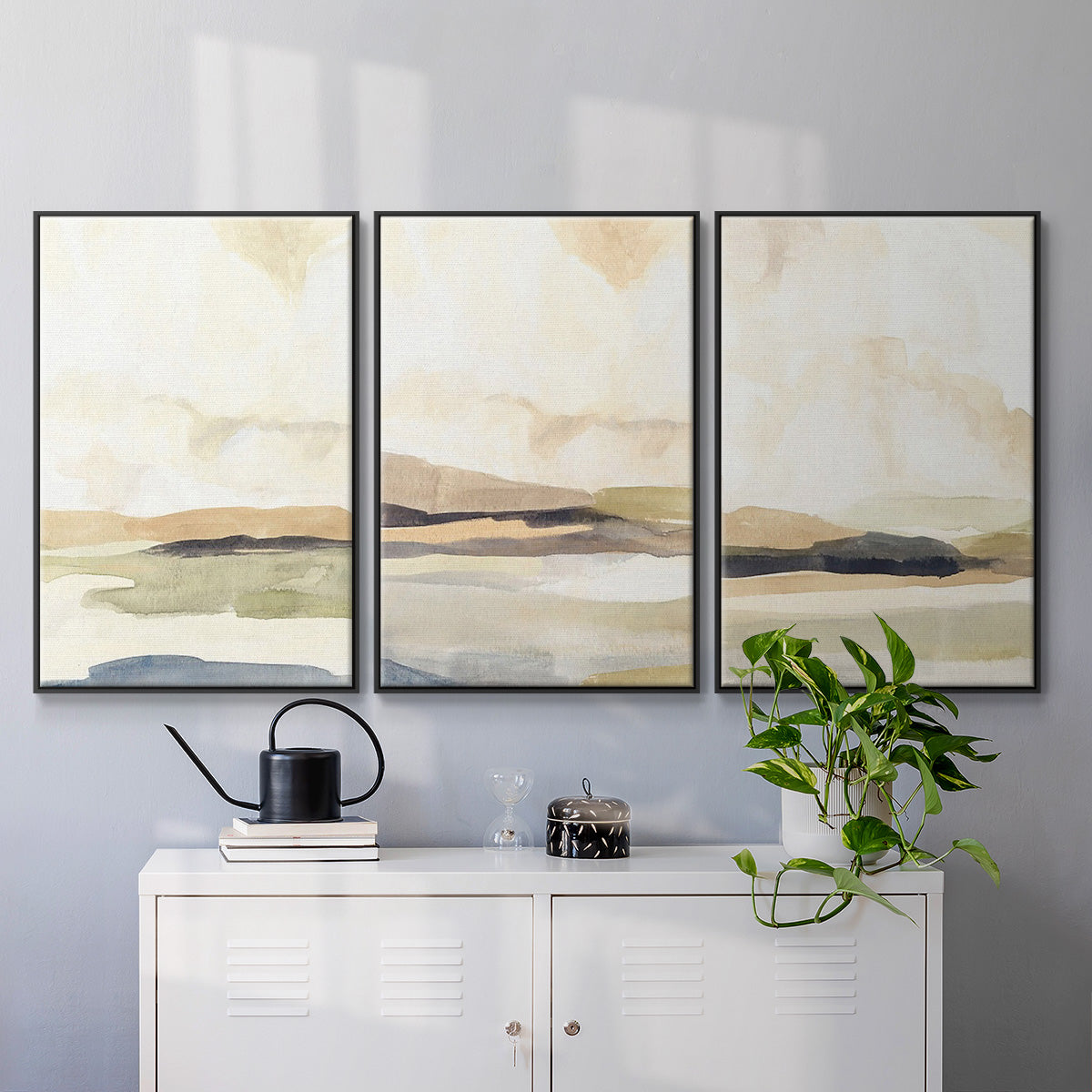 Slate Movement I - Floater Framed Canvas Set