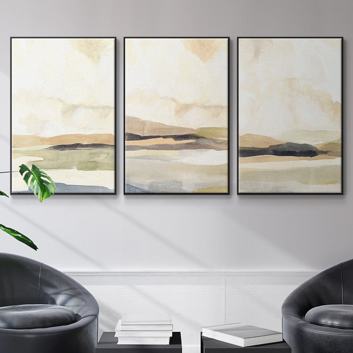 Slate Movement I - Floater Framed Canvas Set