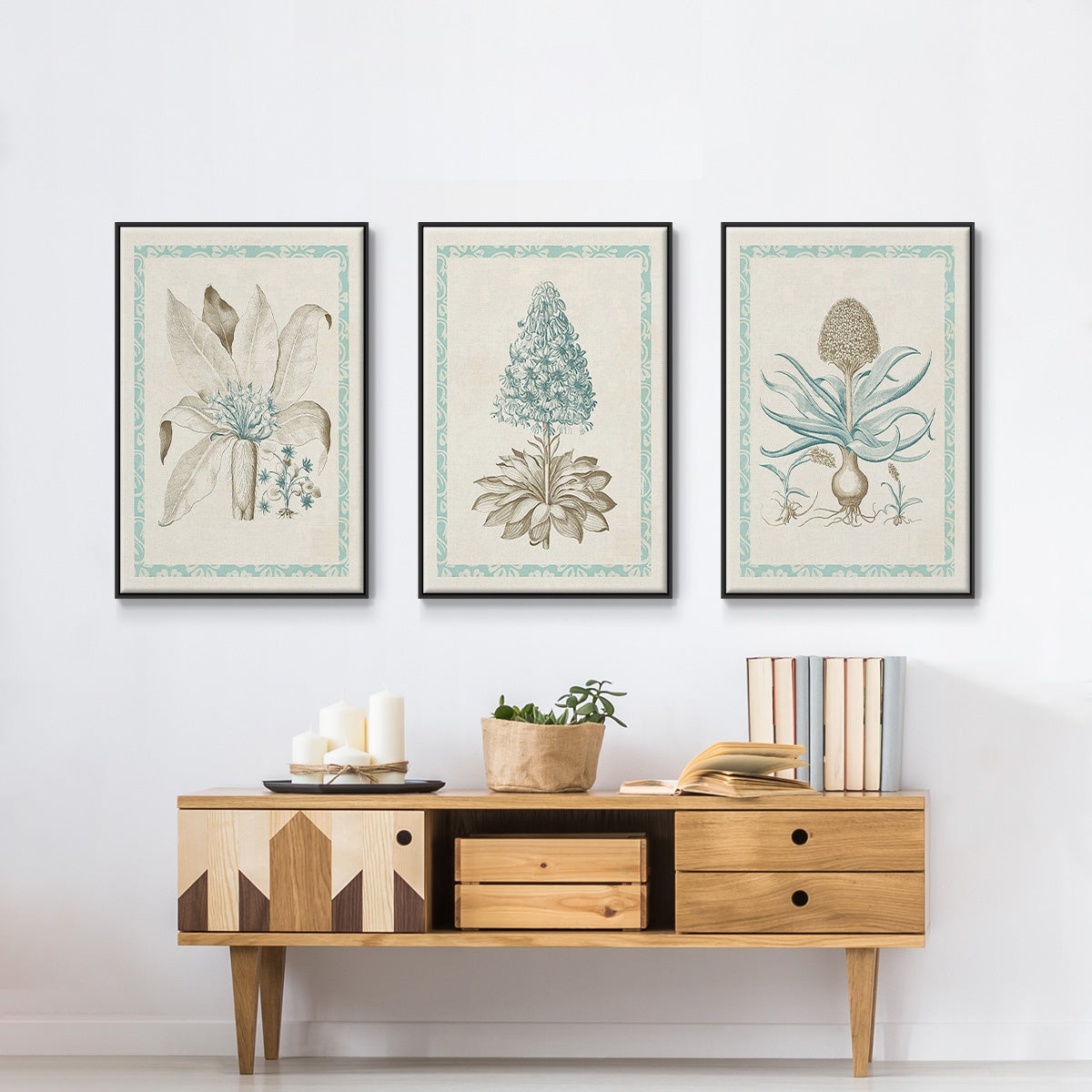 Willow Blue Besler IV - Floater Framed Canvas Set