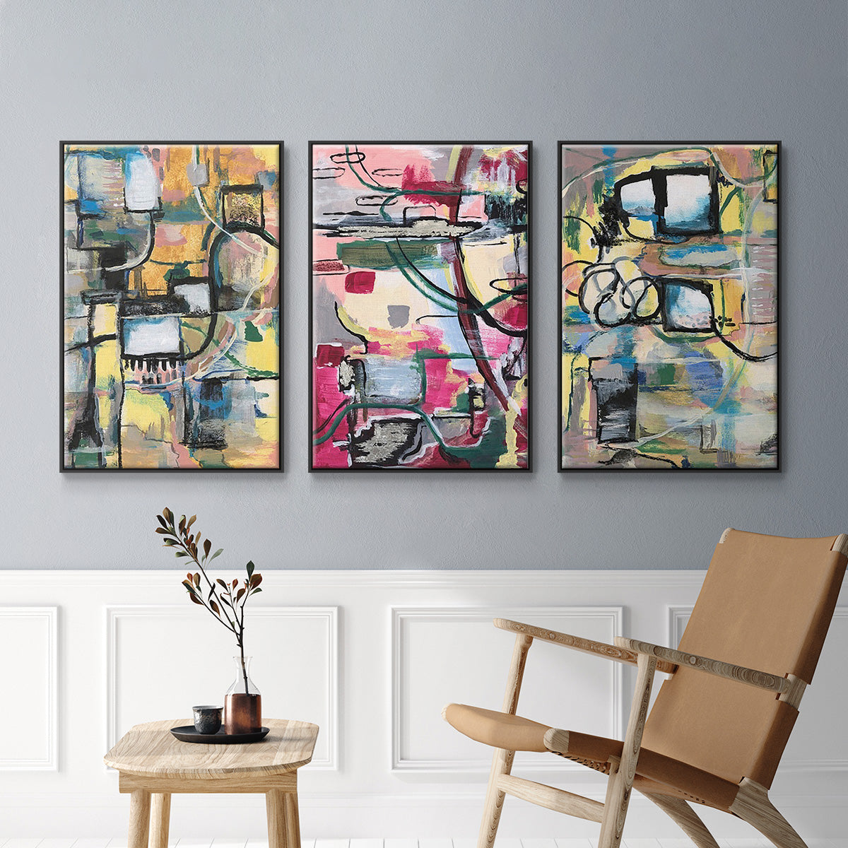 Memory Screen I - Floater Framed Canvas Set