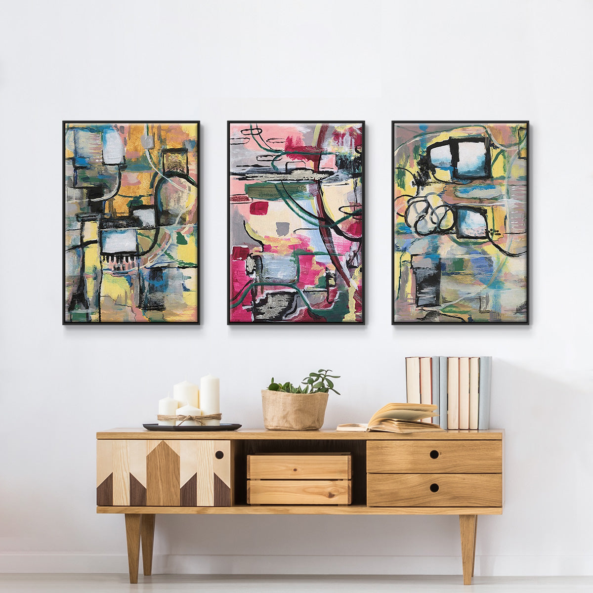 Memory Screen I - Floater Framed Canvas Set