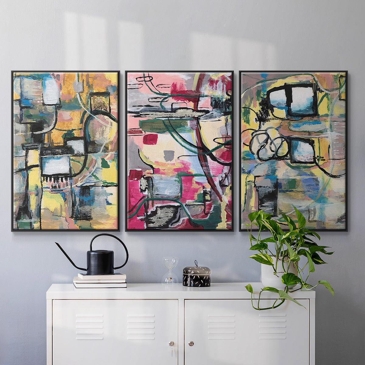 Memory Screen I - Floater Framed Canvas Set