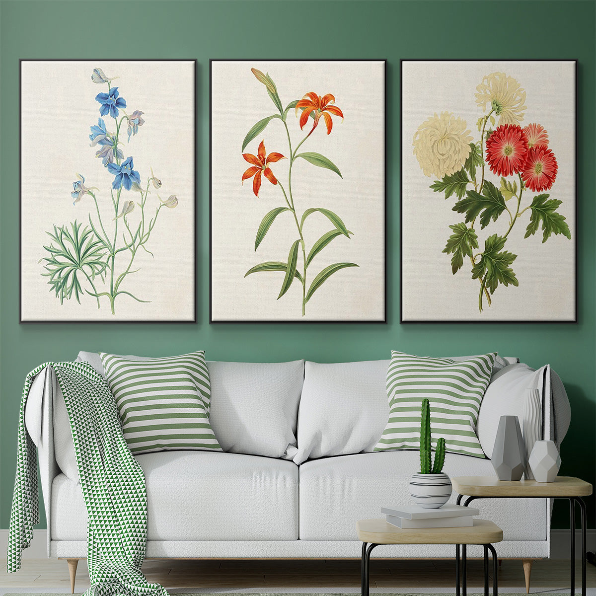 Flowers of the Seasons I - Floater Framed Canvas Set