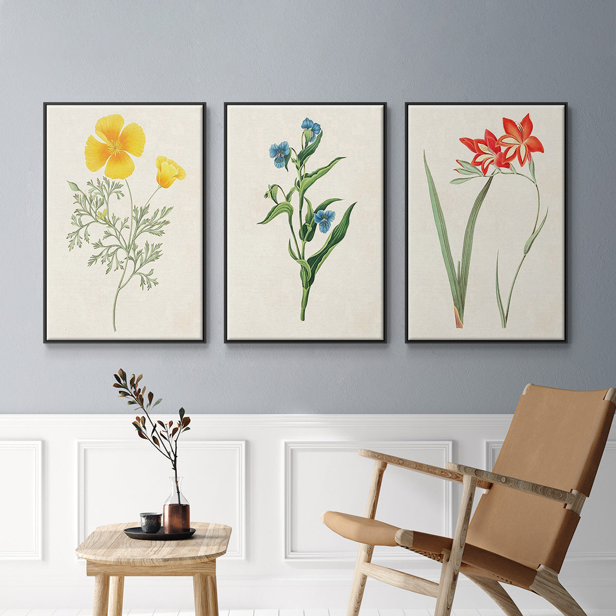 Flowers of the Seasons IV - Floater Framed Canvas Set