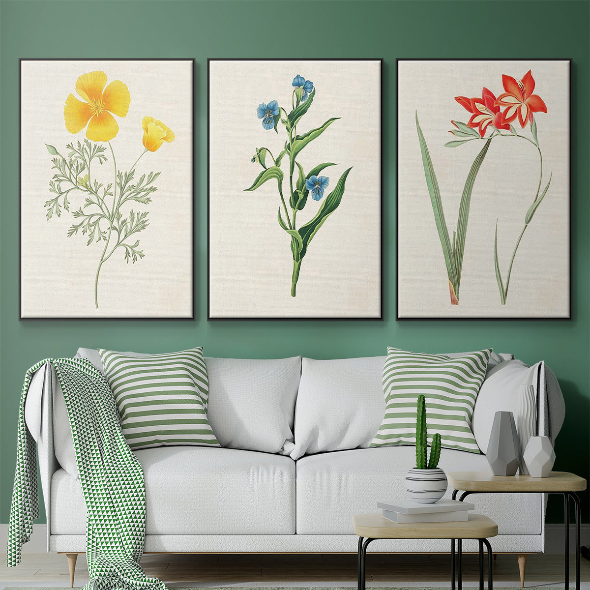Flowers of the Seasons IV - Floater Framed Canvas Set