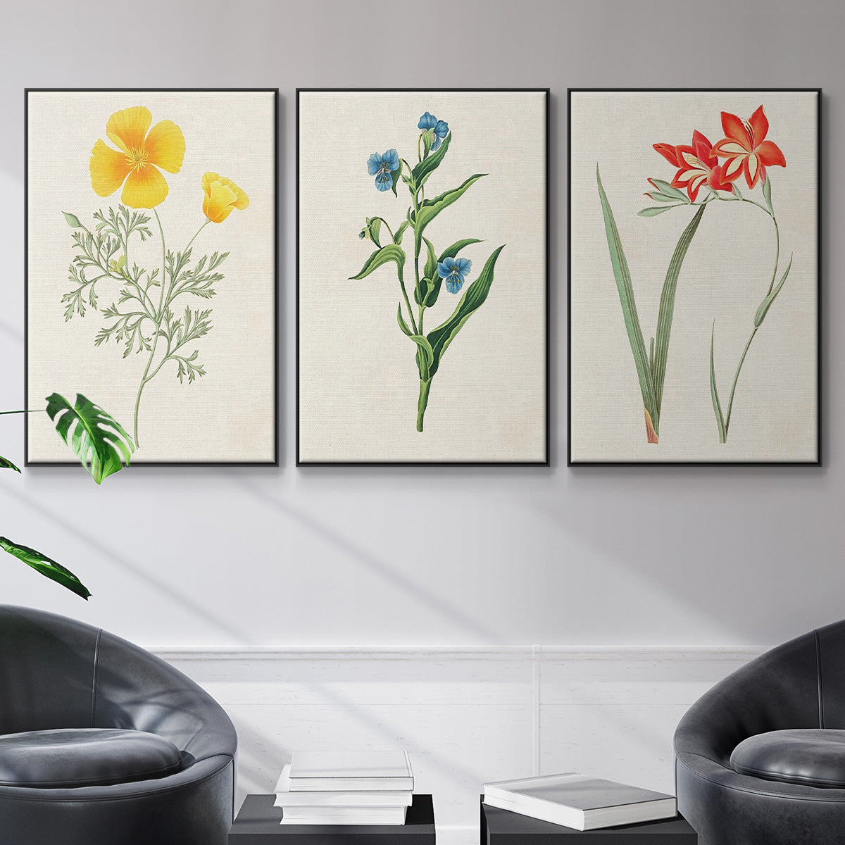Flowers of the Seasons IV - Floater Framed Canvas Set