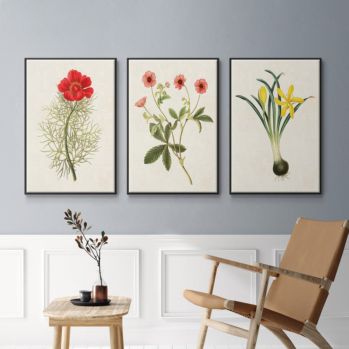 Flowers of the Seasons VI - Floater Framed Canvas Set