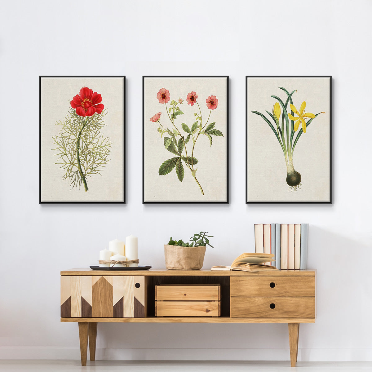 Flowers of the Seasons VI - Floater Framed Canvas Set